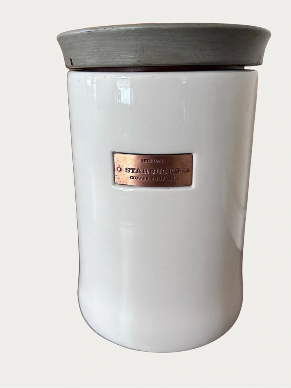 Starbucks White Ceramic Coffee Canister